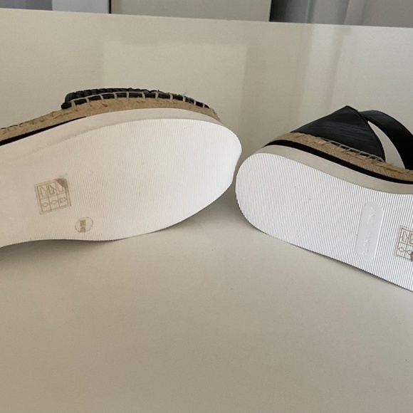 Black leather ankle strap espadrilles - Picture 9 of 10